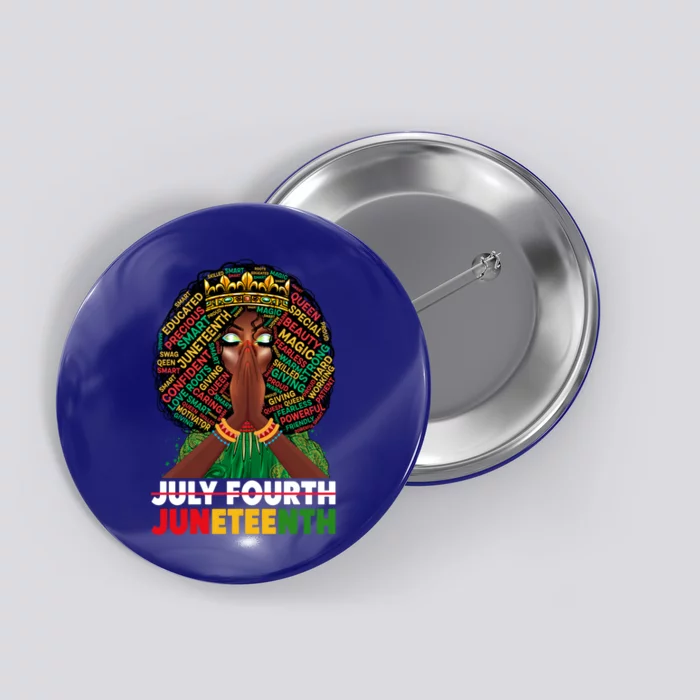 July 4th Junenth 1865 Celebrate Junenth Black Cute Gift Button