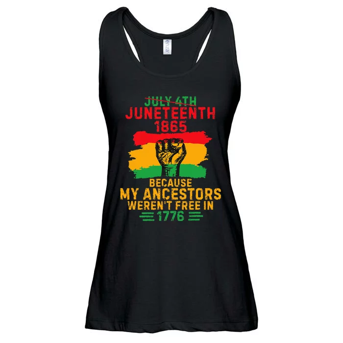 July 4th Juneteenth 1865 Because My Ancestors Ladies Essential Flowy Tank