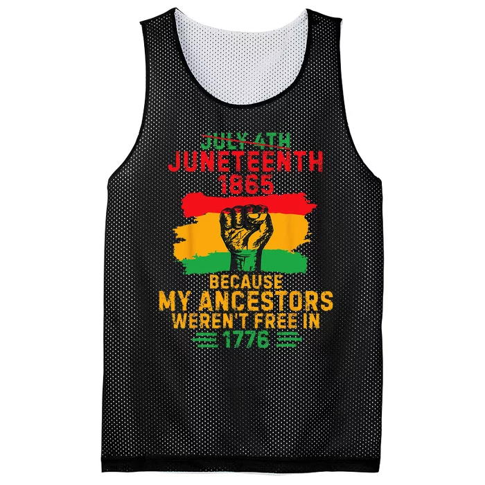 July 4th Juneteenth 1865 Because My Ancestors Mesh Reversible Basketball Jersey Tank