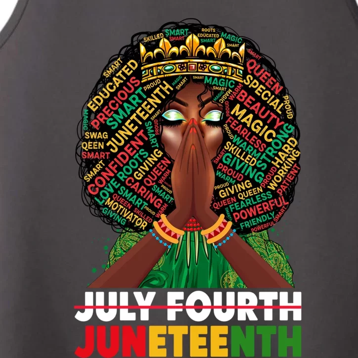 July 4th Junenth 1865 Celebrate Junenth Black Gift Performance Tank