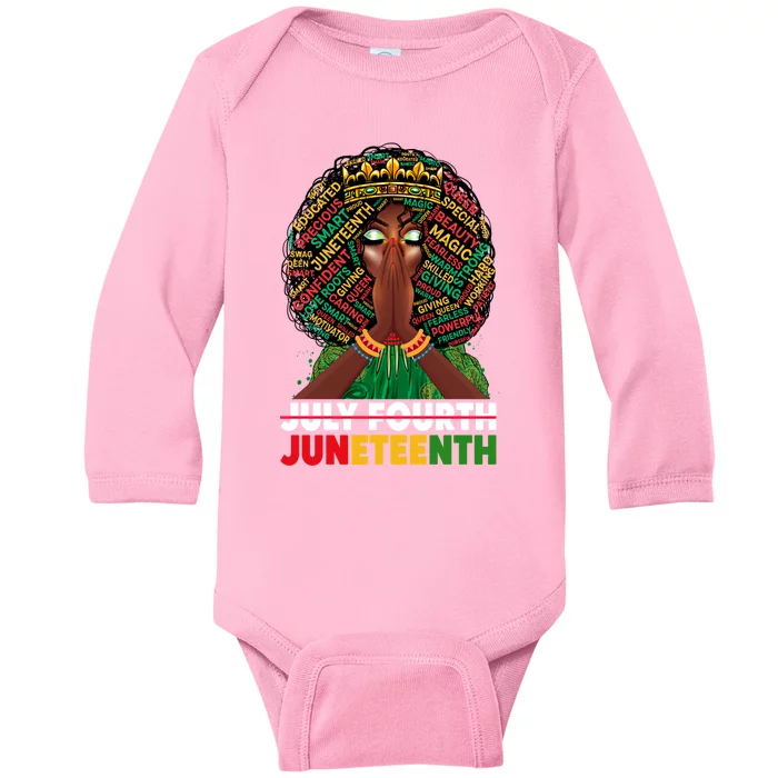 July 4th Junenth 1865 Celebrate Junenth Black Gift Baby Long Sleeve Bodysuit