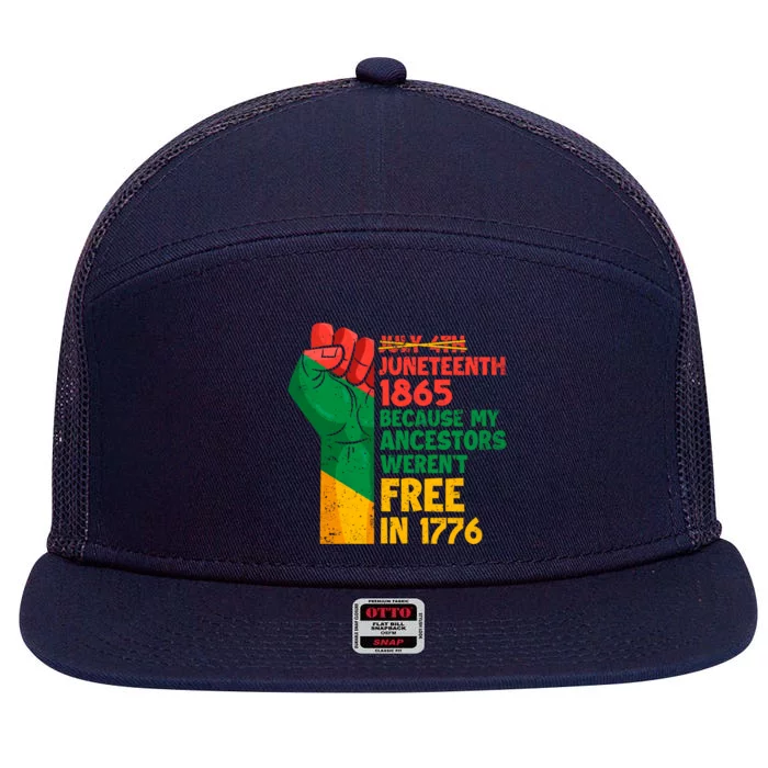 July 4th Juneteenth 1865 Funny Juneteenth Freedom Day Gift 7 Panel Mesh Trucker Snapback Hat