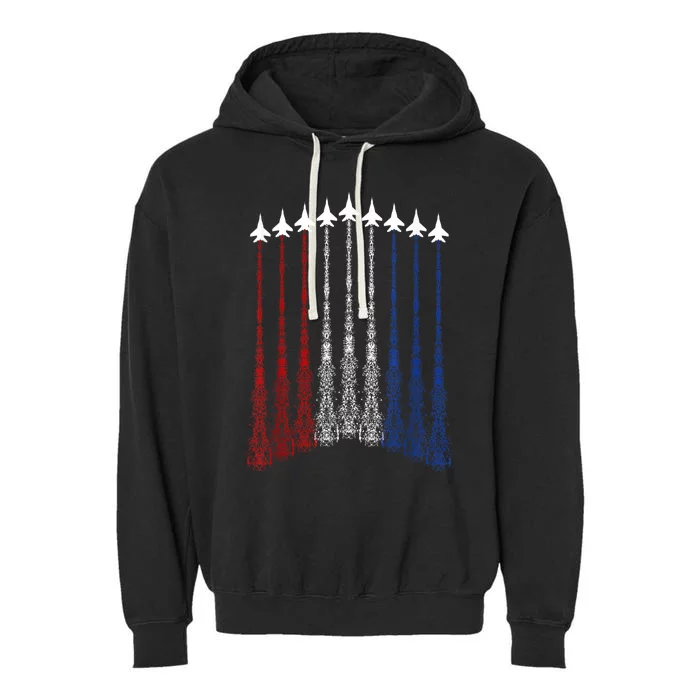 Jets 4th Of July For Usa Patriotic Garment-Dyed Fleece Hoodie