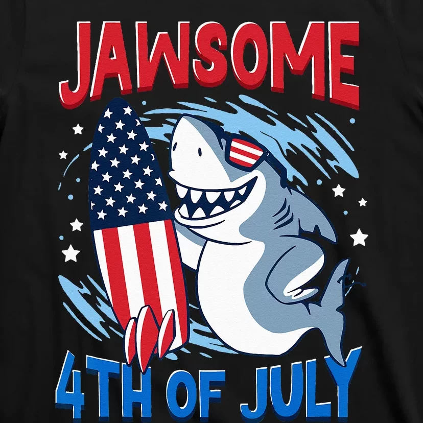 Jawsome 4th of July Outifts Funny Shark T-Shirt