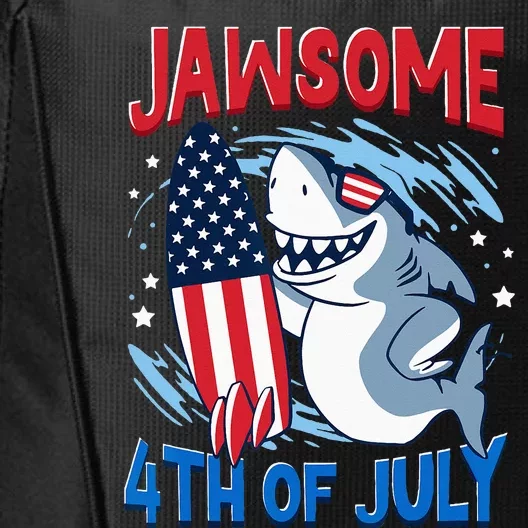 Jawsome 4th of July Outifts Funny Shark City Backpack