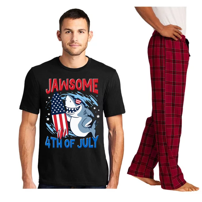 Jawsome 4th of July Outifts Funny Shark Pajama Set