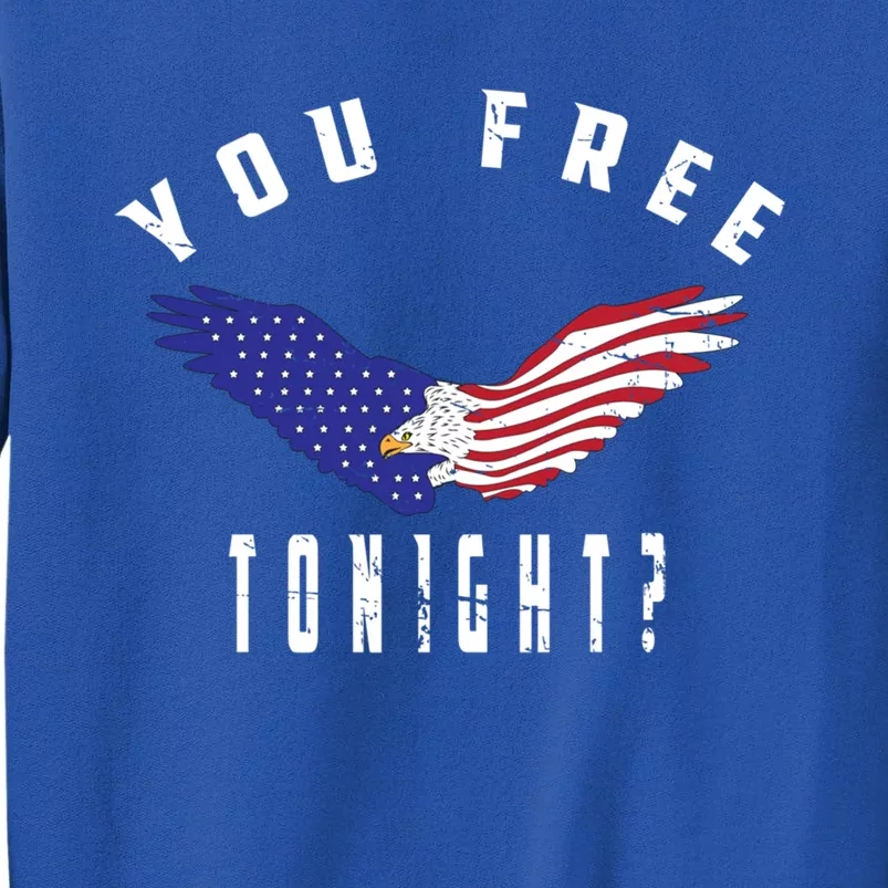 July 4th Party American Flag Bald Eagle You Free Tonight? Meaningful Gift Tall Sweatshirt