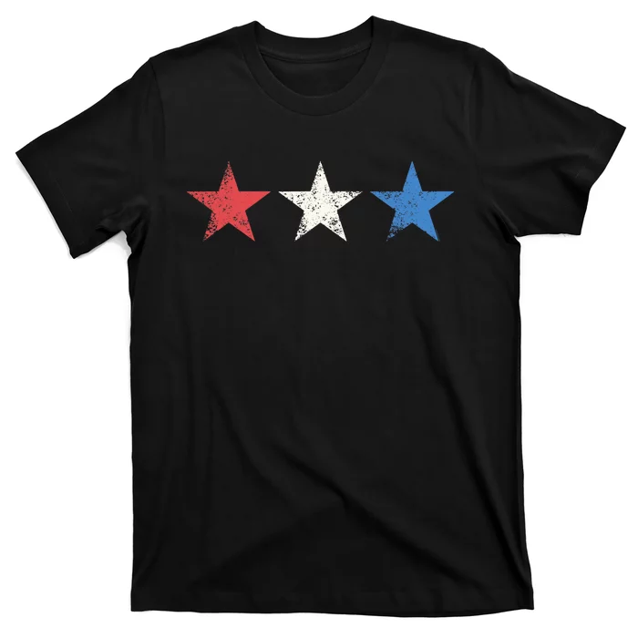 July 4th Red White Blue Stars Cute USA Patriotic American T-Shirt