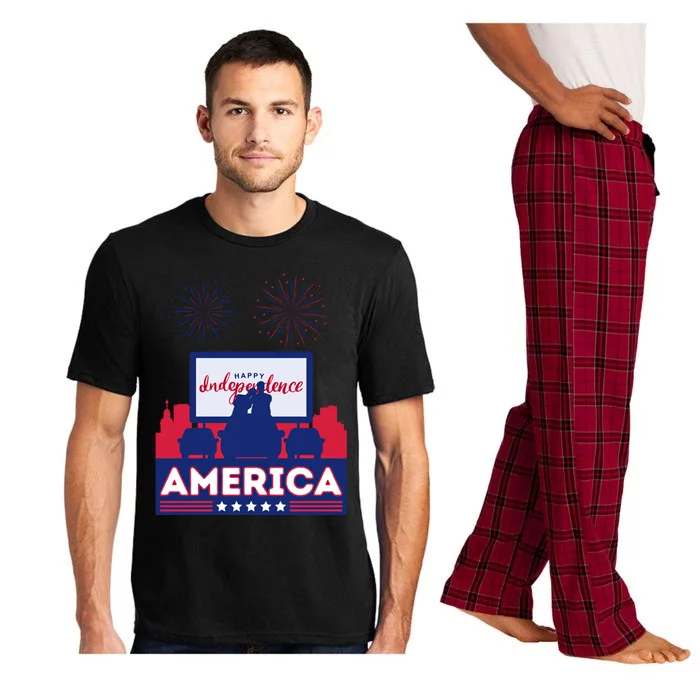 July 4 Retro 80s Vibes Couple United States America Usa Cool Gift Pajama Set