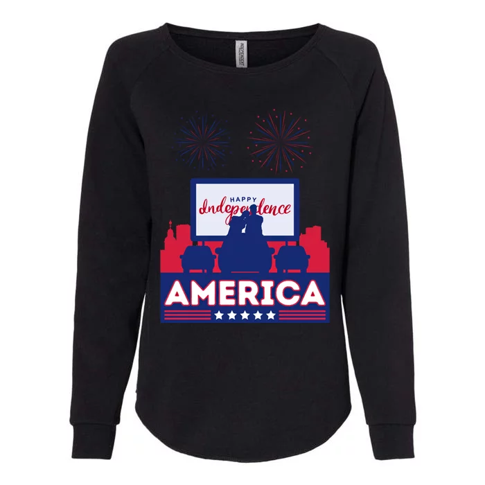 July 4 Retro 80s Vibes Couple United States America Usa Cool Gift Womens California Wash Sweatshirt