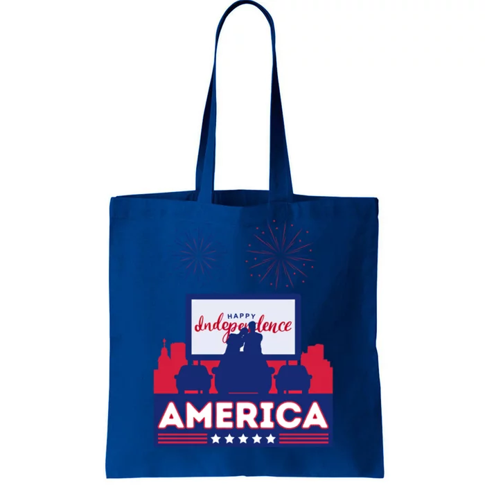 July 4 Retro 80s Vibes Couple United States America Usa Cool Gift Tote Bag