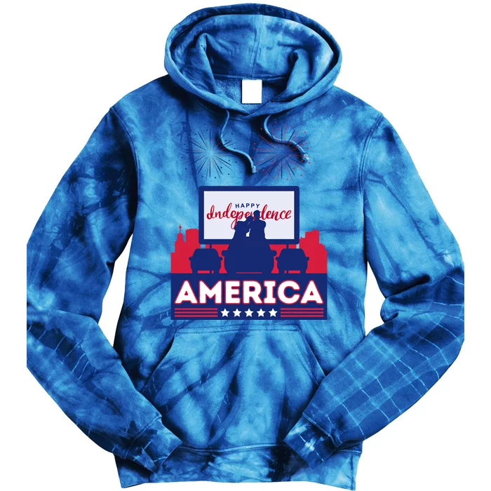 July 4 Retro 80s Vibes Couple United States America Usa Cool Gift Tie Dye Hoodie