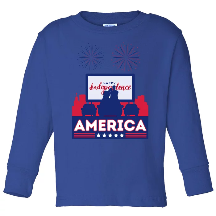 July 4 Retro 80s Vibes Couple United States America Usa Cool Gift Toddler Long Sleeve Shirt