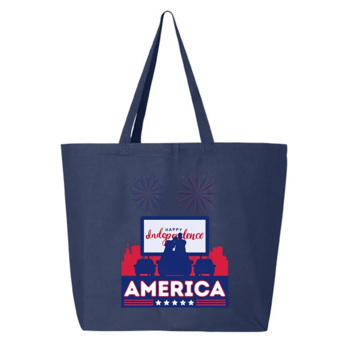 July 4 Retro 80s Vibes Couple United States America Usa Cool Gift 25L Jumbo Tote