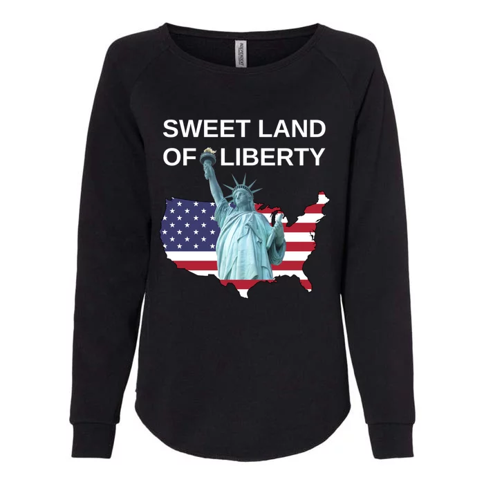 July 4th Sweet Land Of Liberty Usa Flag Patriotic Gift Womens California Wash Sweatshirt