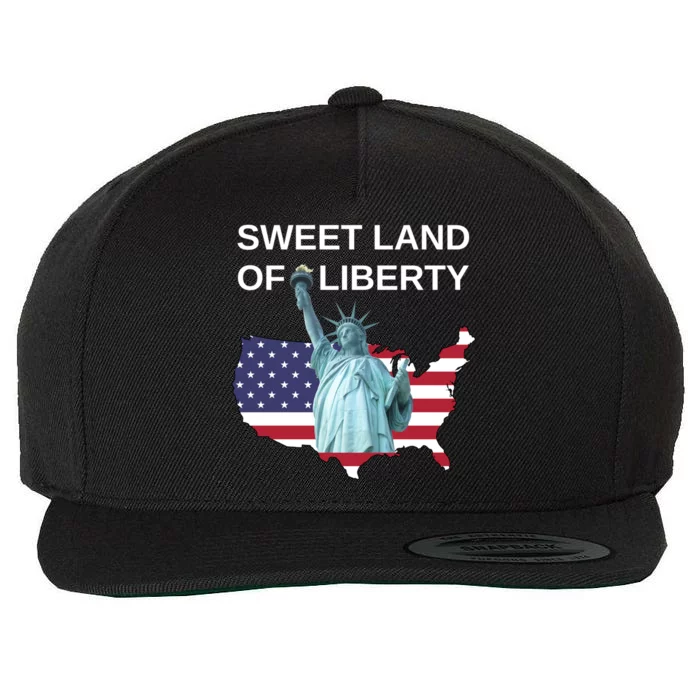 July 4th Sweet Land Of Liberty Usa Flag Patriotic Gift Wool Snapback Cap