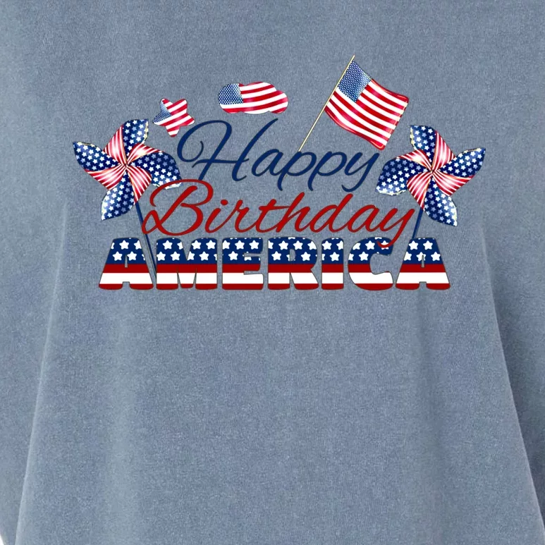 July 4 Tee Red White And Blue Tee Happy Birthday America Gift Garment-Dyed Women's Muscle Tee