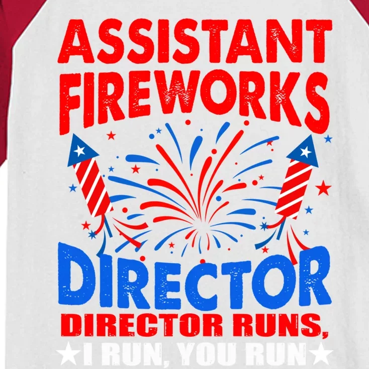 July 4th Usa Independence Day Assistant Fireworks Director Gift Kids Colorblock Raglan Jersey