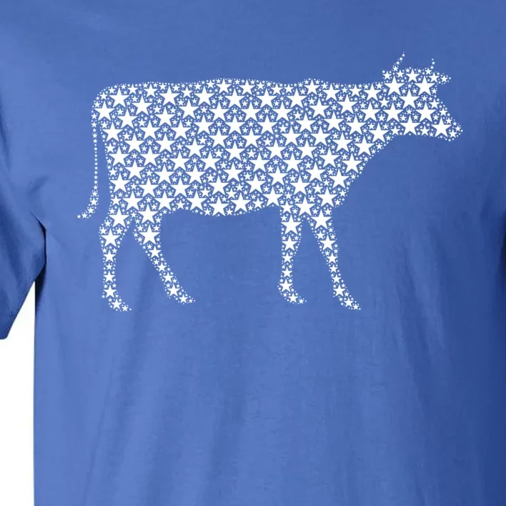 July 4th Usa American Flag Stars Patriotic Animal Cow Gift Tall T-Shirt