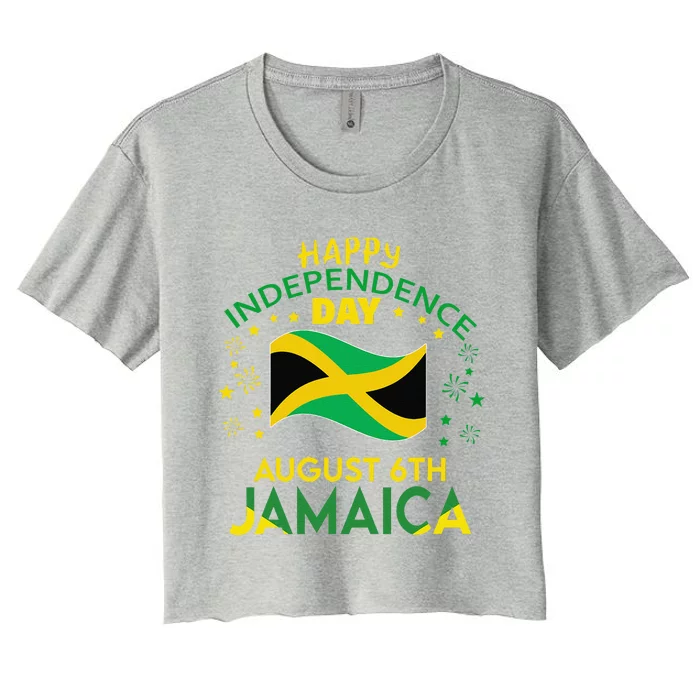 Jamaica 62nd Independence Day Jamaican Pride Jamaica Flag Gift Women's Crop Top Tee