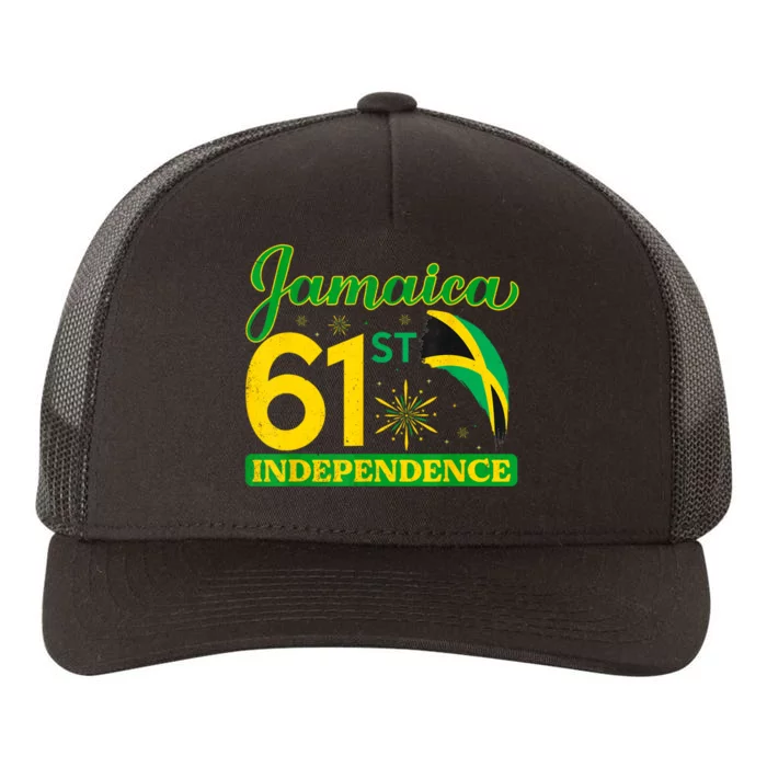 Jamaica 61st Independence Day Celebration Jamaican Flag Yupoong Adult 5-Panel Trucker Hat