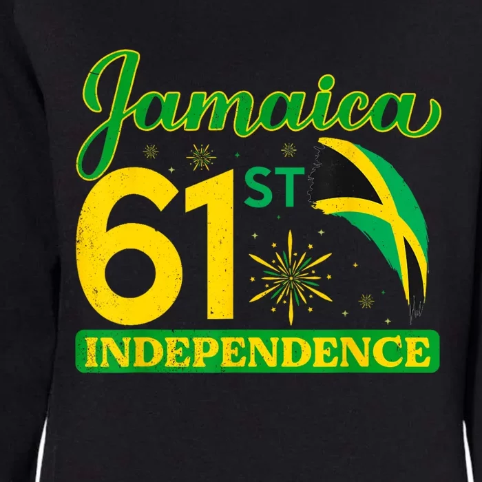 Jamaica 61st Independence Day Celebration Jamaican Flag Womens California Wash Sweatshirt