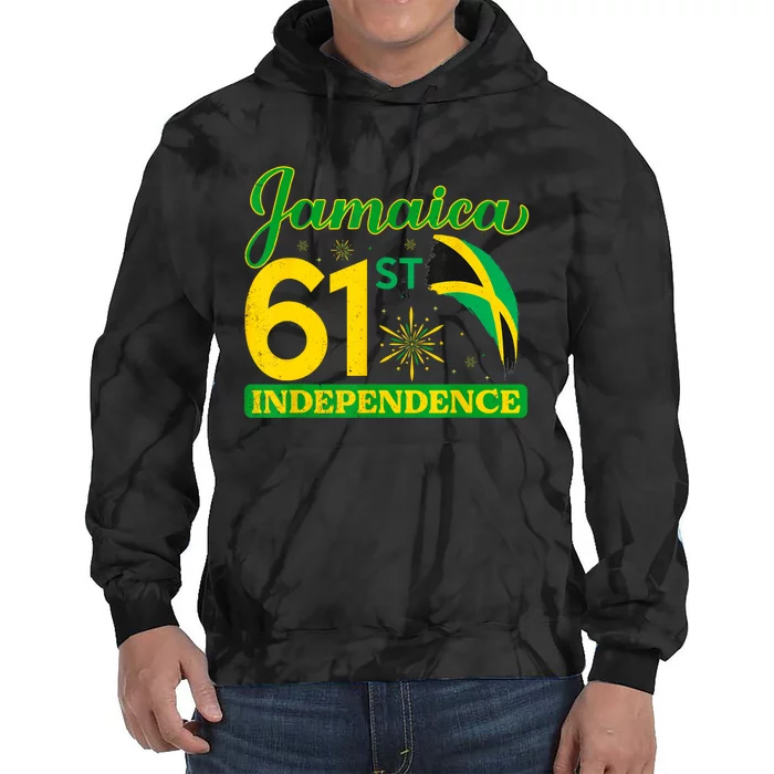 Jamaica 61st Independence Day Celebration Jamaican Flag Tie Dye Hoodie