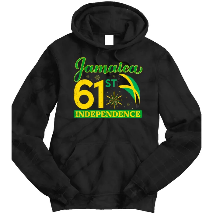 Jamaica 61st Independence Day Celebration Jamaican Flag Tie Dye Hoodie