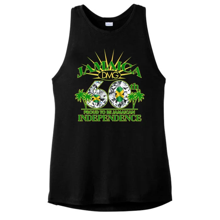 Jamaica 60th Independence Proud To Be Jamaican Ladies Tri-Blend Wicking Tank