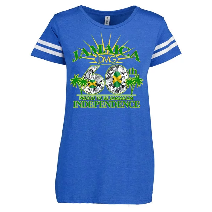 Jamaica 60th Independence Proud To Be Jamaican Enza Ladies Jersey Football T-Shirt