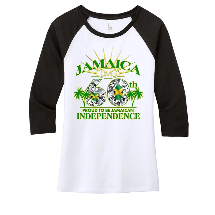 Jamaica 60th Independence Proud To Be Jamaican Women's Tri-Blend 3/4-Sleeve Raglan Shirt