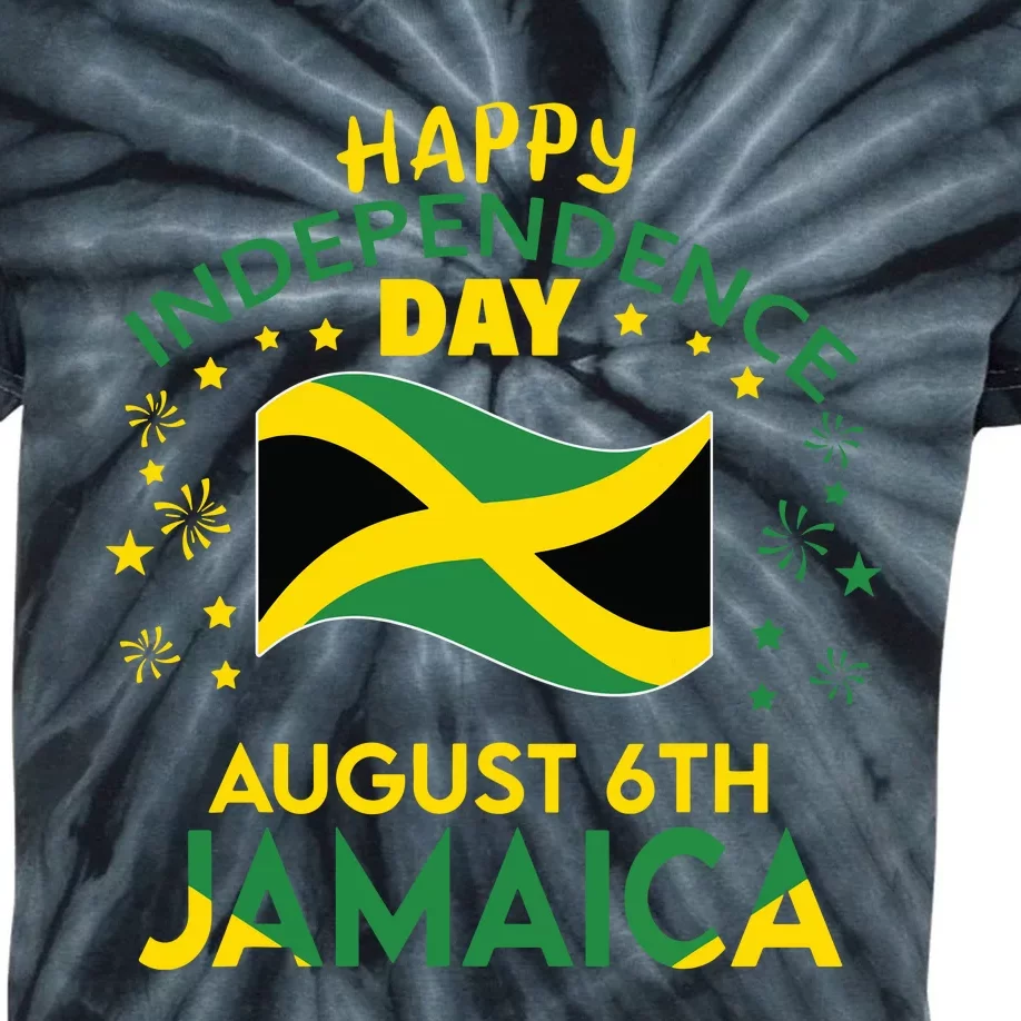 Jamaica 62nd Independence Day Jamaican Pride Jamaica Flag Kids Tie-Dye T-Shirt