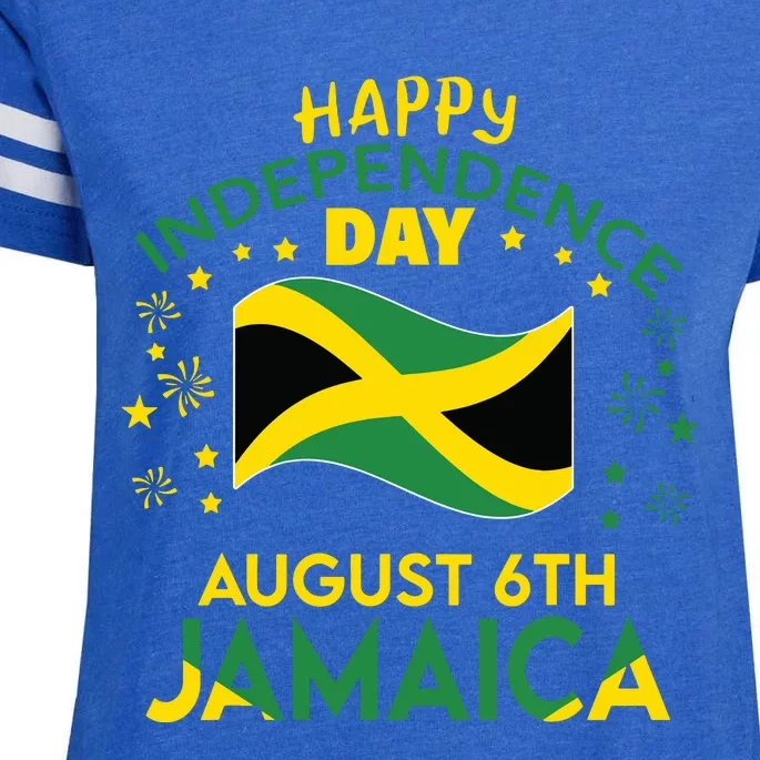 Jamaica 62nd Independence Day Jamaican Pride Jamaica Flag Enza Ladies Jersey Football T-Shirt