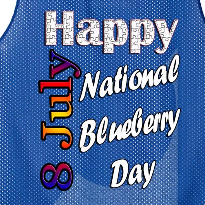 July 8th National Blueberry Day T Fun Idea Gift Mesh Reversible Basketball Jersey Tank