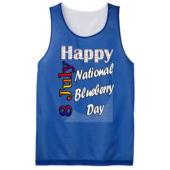 July 8th National Blueberry Day T Fun Idea Gift Mesh Reversible Basketball Jersey Tank