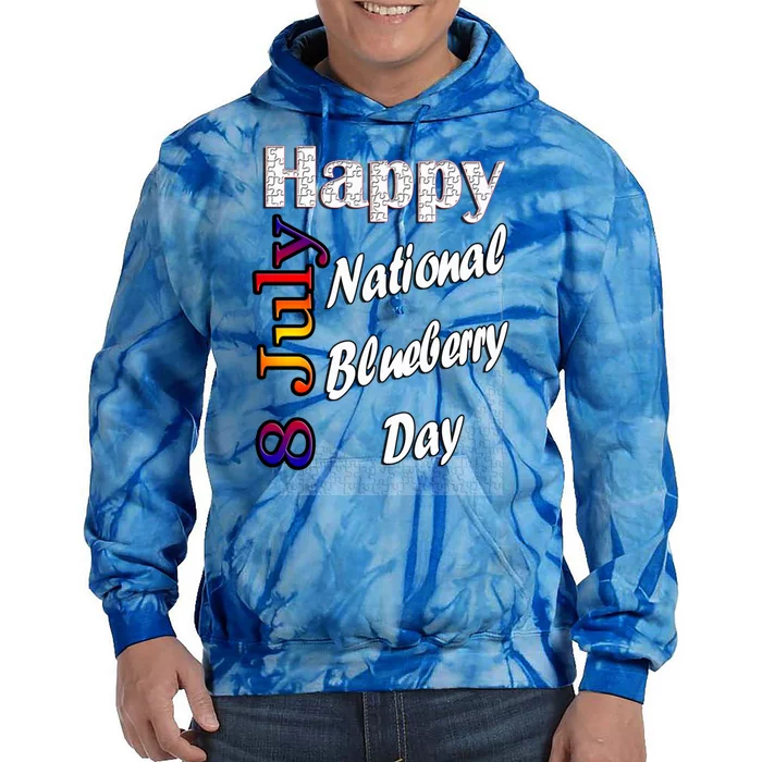 July 8th National Blueberry Day T Fun Idea Gift Tie Dye Hoodie