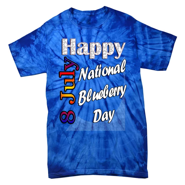 July 8th National Blueberry Day T Fun Idea Gift Tie-Dye T-Shirt