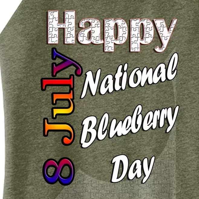 July 8th National Blueberry Day T Fun Idea Gift Women’s Perfect Tri Rocker Tank