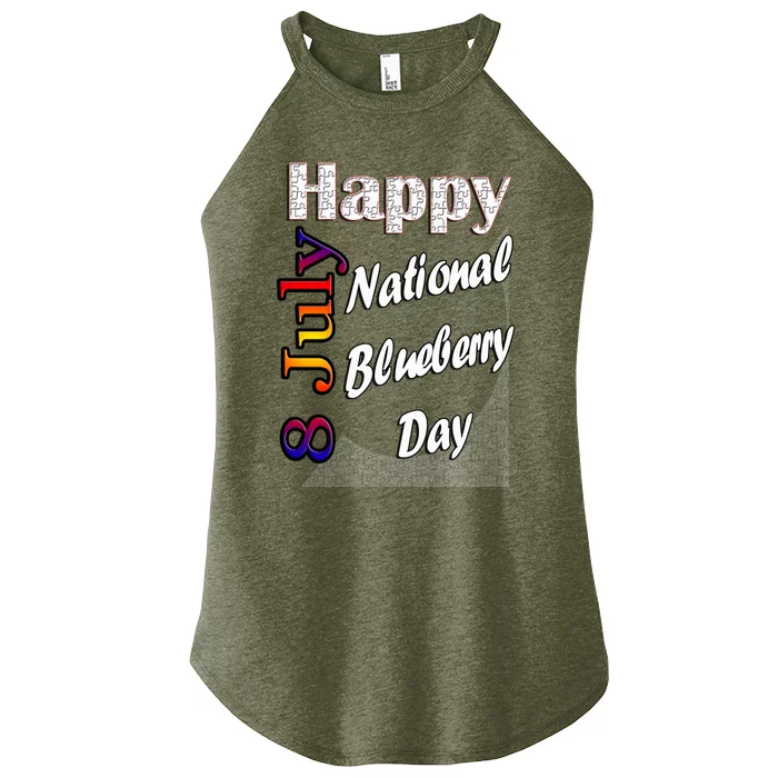 July 8th National Blueberry Day T Fun Idea Gift Women’s Perfect Tri Rocker Tank