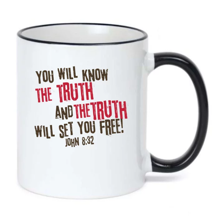 John 8:32 The Truth Will Set You Free Black Color Changing Mug