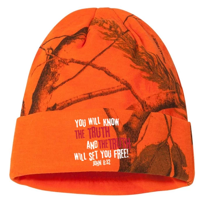 John 8:32 The Truth Will Set You Free Kati - 12in Camo Beanie