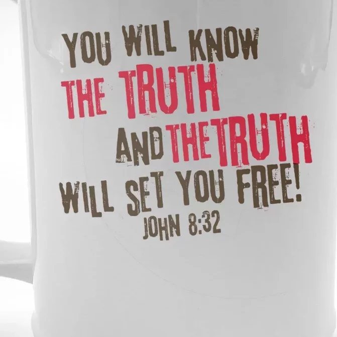 John 8:32 The Truth Will Set You Free Front & Back Beer Stein