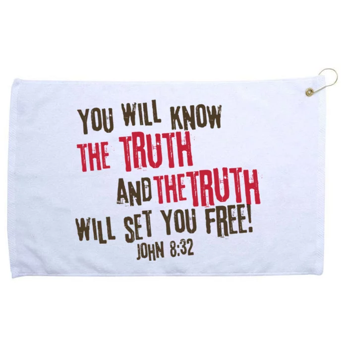 John 8:32 The Truth Will Set You Free Grommeted Golf Towel