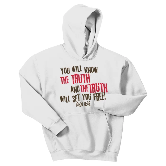 John 8:32 The Truth Will Set You Free Kids Hoodie