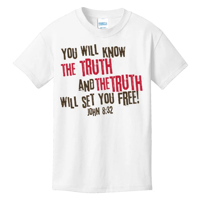 John 8:32 The Truth Will Set You Free Kids T-Shirt