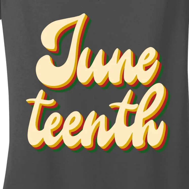 Juneteenth African American Pride Retro Women's V-Neck T-Shirt