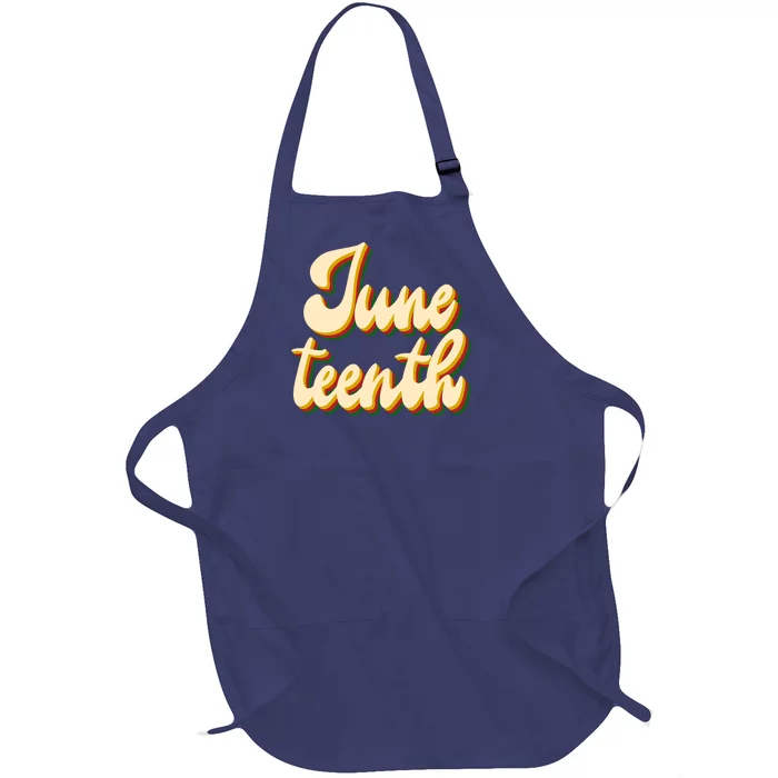 Juneteenth African American Pride Retro Full-Length Apron With Pocket