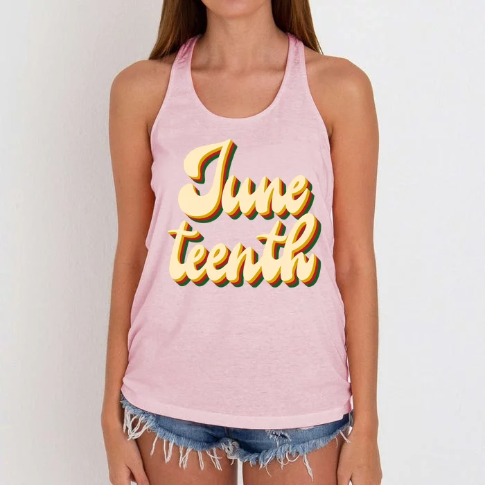 Juneteenth African American Pride Retro Women's Knotted Racerback Tank