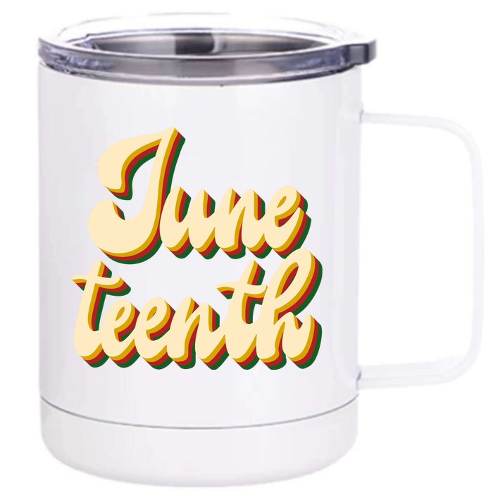 Juneteenth African American Pride Retro Front & Back 12oz Stainless Steel Tumbler Cup