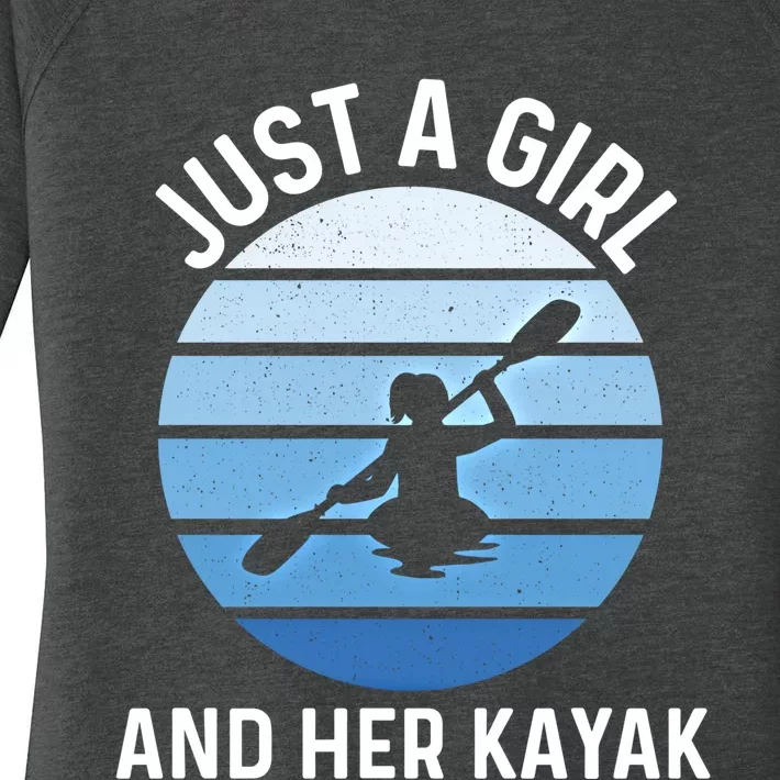 Just A And Her Kayak Lover River Kayaking Gear Gift Women's Perfect Tri Tunic Long Sleeve Shirt